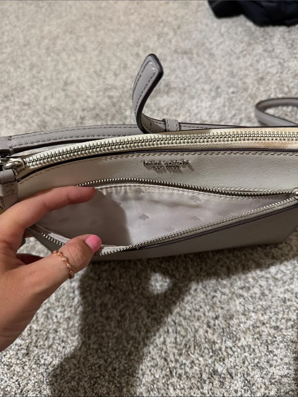 kate spade Two-Tone Gray and White Crossbody Messenger